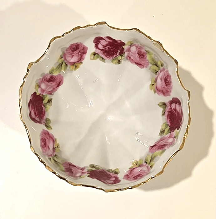 Antique Kuno Steinmann Three Footed Candy Dish Bowl Roses 1915-1938 - Thumbnail 6