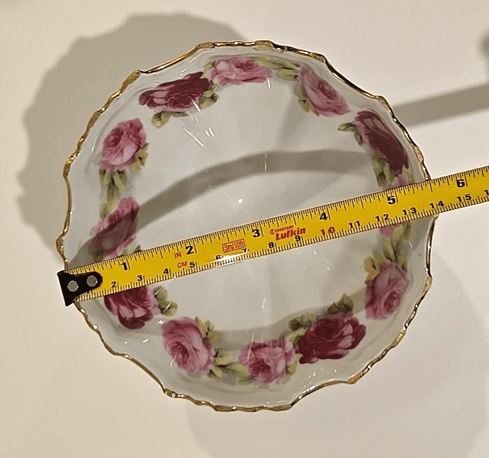 Antique Kuno Steinmann Three Footed Candy Dish Bowl Roses 1915-1938 - Thumbnail 11