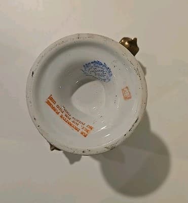 Oriental Accent Since 1880 Urn Vase w/ Lid Gold Blue Red 9.75" - Thumbnail 10