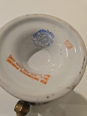 Oriental Accent Since 1880 Urn Vase w/ Lid Gold Blue Red 9.75" - Thumbnail 11