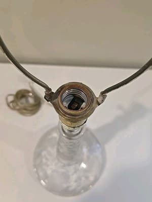 Table Lamp Etched Crystal Column Floral Pattern 24" Tall - Thumbnail 5