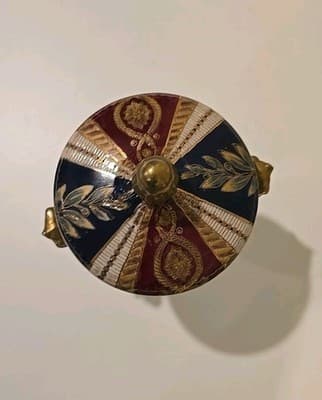 Oriental Accent Since 1880 Urn Vase w/ Lid Gold Blue Red 9.75" - Thumbnail 6