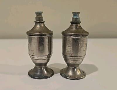 Antique Pasnik Shakeless Salt Cellars 1921 Norwich Conn Silver Pat Pend - Thumbnail 5