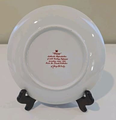 Vintage Georges Briard Peony 8" Plate Japanese Porcelain - Thumbnail 2