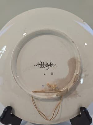 Antique French Faience Sarreguemines Plate w/ Music Notes - Richard Wagner - Thumbnail 3