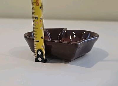McMaster Red And Brown Spade Heart Trinket Dish Vintage - Thumbnail 5