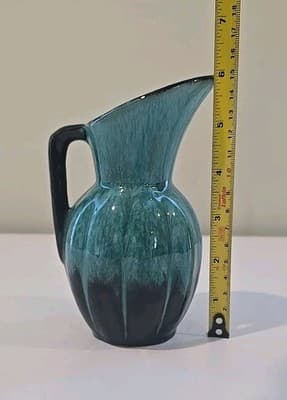 Vintage Canuck Pottery Stoneware Creamer Green Evangeline Ware 908 - Thumbnail 6
