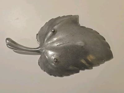 Vintage MCM Royal Hickman Bruce Fox Design Silver Leaf Serving Tray Aluminum - Thumbnail 8
