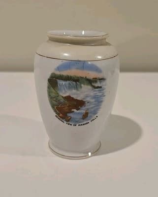 Vintage Niagara Falls Canada 4" Bud Vase Jar Urn Vase Souvenir - Thumbnail 2