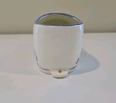Vintage Dutch Shoe Clog Planter Delft Blue Flower Floral - Thumbnail 4