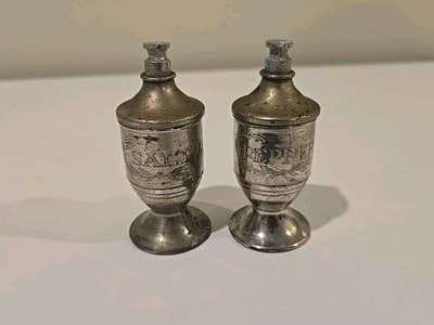 Antique Pasnik Shakeless Salt Cellars 1921 Norwich Conn Silver Pat Pend - Thumbnail 2