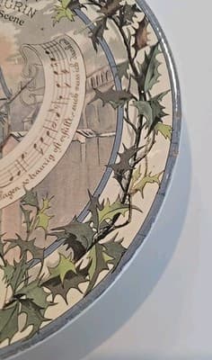 Antique French Faience Sarreguemines Plate w/ Music Notes - Richard Wagner - Thumbnail 8