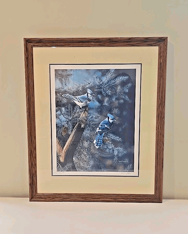 Kevin Daniel Art Print A Touch Of Blue - Bluejays 54/58 - Matted & Framed