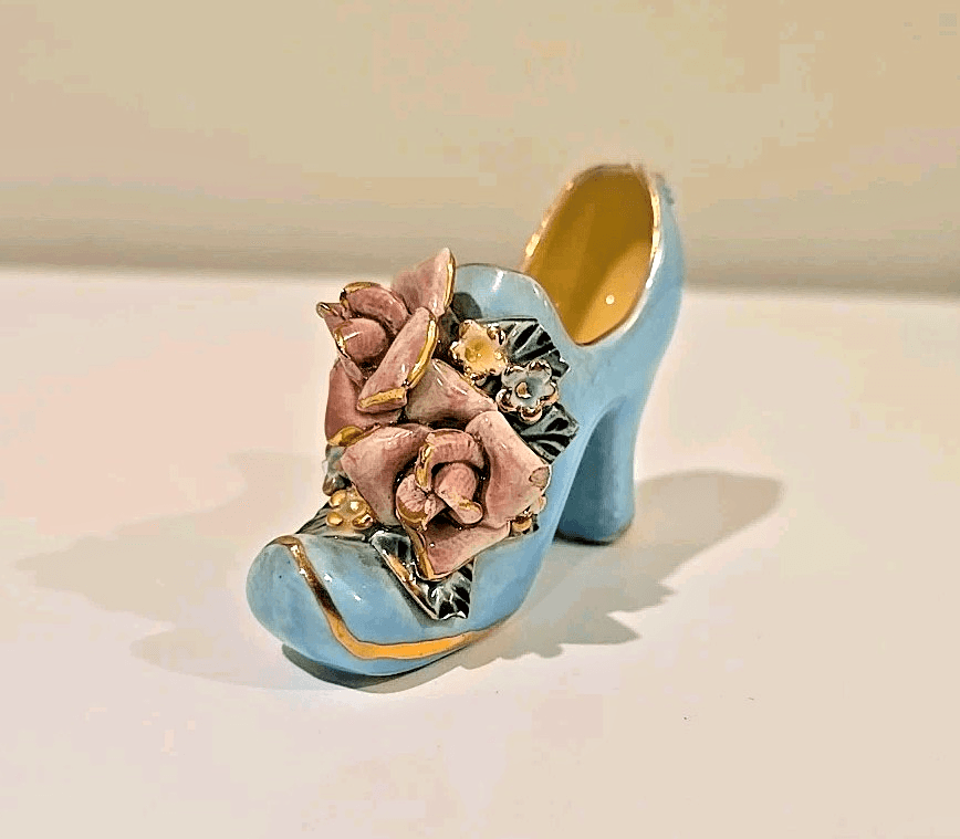 MK Japan Mini Porcelain Women’s High Heel Shoe *Hand Painted 3-1/2” *Excellent +