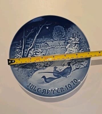Vintage B&G Copenhagen Porcelain "Pheasants in the snow at Christmas" Plate - Thumbnail 2