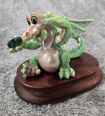 LUCKY Mood Dragon Franklin Mint Swarovski Crystal Tesori 002 Numbered Figurine - Thumbnail 3