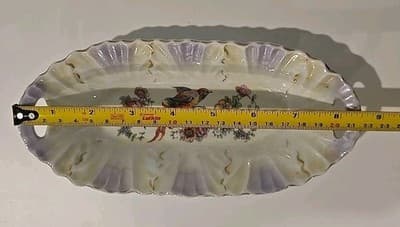 Registered Celebrate Lusterware Chelsea Bird Relish/Butter Dish Made in Germany - Thumbnail 7