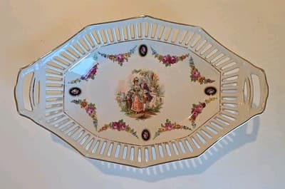German Vintage Victorian Woman Gold Trim