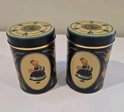 RARE Vintage Irma Girl Danish Cookie Tin Canister Set of 2