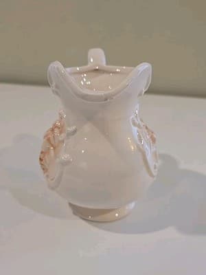 Vintage Porcelain Minature Cream Pitcher Grapes Glazed - Thumbnail 3