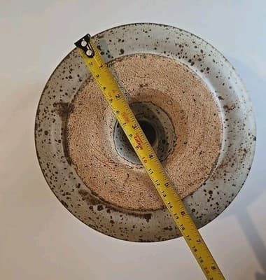 Vintage Studio Pottery Finger Loop Chamber Candle Holder 4" Tall - Thumbnail 8