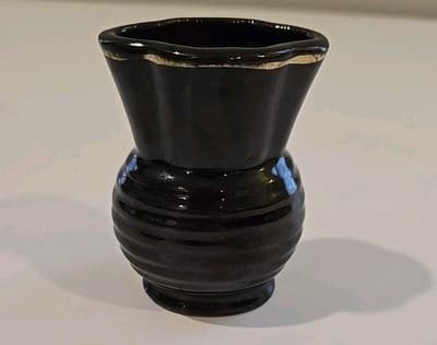 Vintage Miniature Made in Occupied Japan Brown Floral Vase Brown Glaze - Thumbnail 6