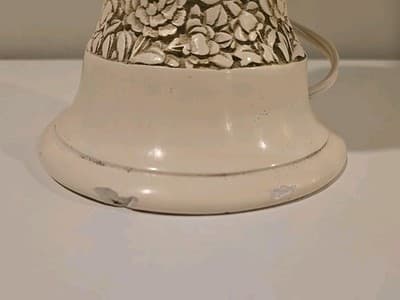 Mid Century Chalkware Plaster Carved Asian Style Lamp Rare 1950s - 29" Tall - Thumbnail 7