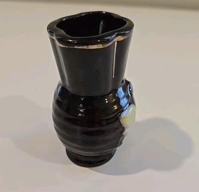 Vintage Miniature Made in Occupied Japan Brown Floral Vase Brown Glaze - Thumbnail 7