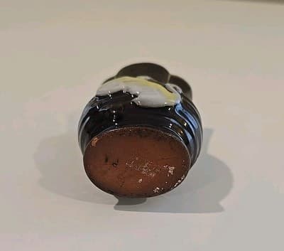 Vintage Miniature Made in Occupied Japan Brown Floral Vase Brown Glaze - Thumbnail 9
