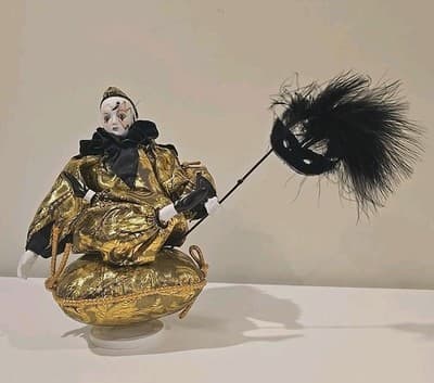 Dolls 1993 - Musical Pierrot - French Mime - Music Box Porcelain