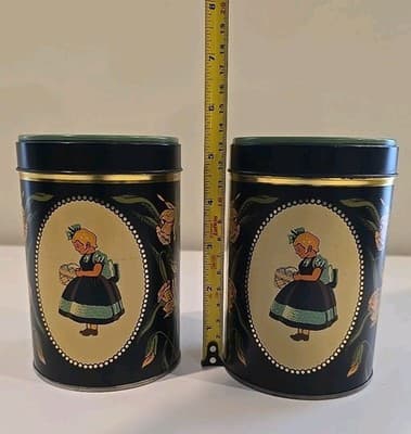 RARE Vintage Irma Girl Danish Cookie Tin Canister Set of 2 - Thumbnail 11