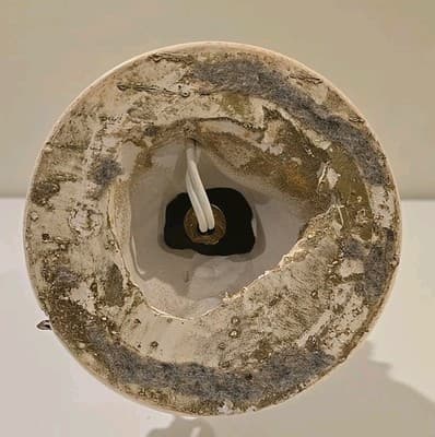 Mid Century Chalkware Plaster Carved Asian Style Lamp Rare 1950s - 29" Tall - Thumbnail 15