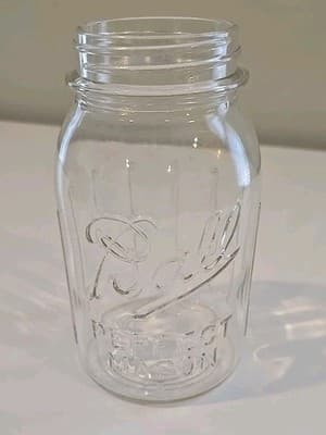 Vintage Ball Perfect Mason Jar Quart Vertical Lines #8