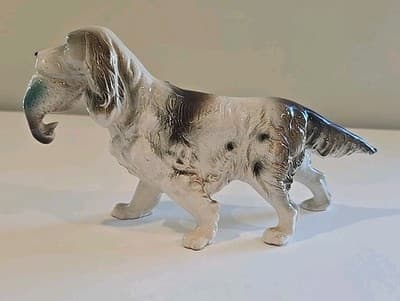 VTG English Hunting Springer Cocker Spaniel Dog Figurine Duck Porcelain Ceramic - Thumbnail 4