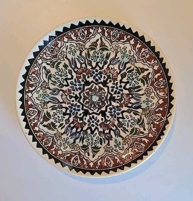 Vintage/Antique Turkish Ottoman Empire Hand Painted Wall Plate 9.5"