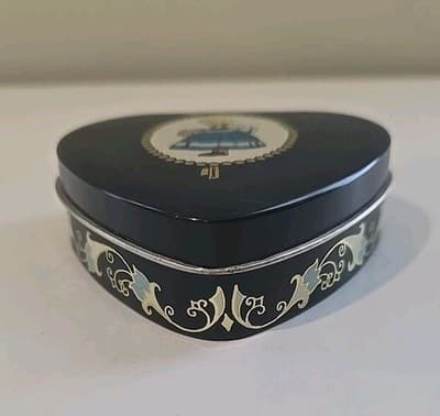 RARE Vintage Irma Girl Danish Heart Shaped Tin Canister - Thumbnail 3