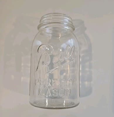 Vintage Ball Perfect Mason Jar Quart Vertical Lines #8 - Thumbnail 2