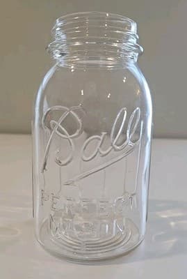 Vintage Ball Perfect Mason Jar Quart Vertical Lines #8 - Thumbnail 3