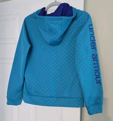 Under Armour Girl's Blue Full Zip Sweatshirt Hoodie size Youth Large - Thumbnail 2