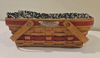 Longaberger 1996 Christmas Holiday Cheer Basket Fabric Liner & Protector