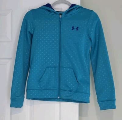 Under Armour Girl's Blue Full Zip Sweatshirt Hoodie size Youth Large - Thumbnail 3