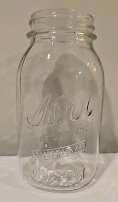 Vintage Kerr Self Sealing Mason Jar Quart Small Mouth Antique Rare US Patent Off