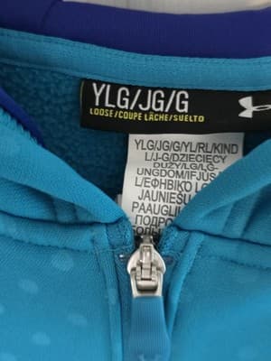 Under Armour Girl's Blue Full Zip Sweatshirt Hoodie size Youth Large - Thumbnail 5
