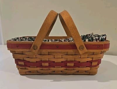 Longaberger 1996 Christmas Holiday Cheer Basket Fabric Liner & Protector - Thumbnail 4