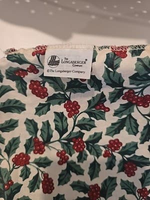 Longaberger 1996 Christmas Holiday Cheer Basket Fabric Liner & Protector - Thumbnail 13