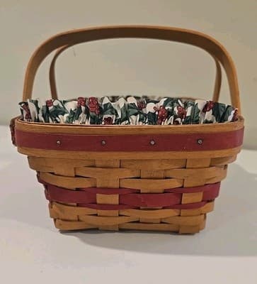 Longaberger 1996 Christmas Holiday Cheer Basket Fabric Liner & Protector - Thumbnail 5