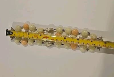 Signed Kramer Mixed Marble Beads Bracelet Glows w/ UV - Thumbnail 7