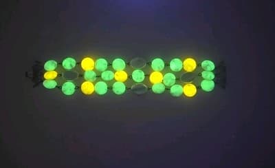 Signed Kramer Mixed Marble Beads Bracelet Glows w/ UV - Thumbnail 9