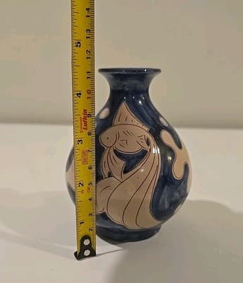 Vintage Humlebæk Keramik Denmark Incised Vases, Blue & White, Fish 4 1/2" - Thumbnail 10