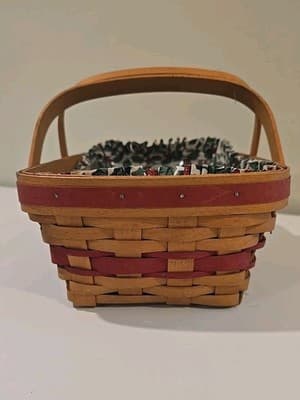 Longaberger 1996 Christmas Holiday Cheer Basket Fabric Liner & Protector - Thumbnail 3